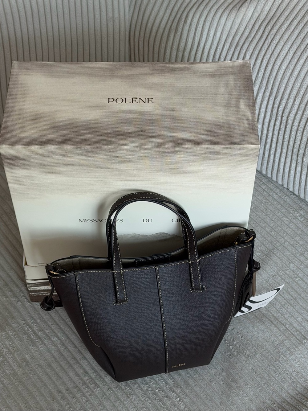 Polene Cyme Tote Nano in Ebony (new in a limited edition box)